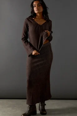 Ombre Ribbed Midaxi Skirt Co Ord