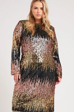 Ombre Sequin Shift Dress