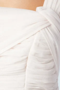 One Shoulder Mesh Bridesmaids Dress