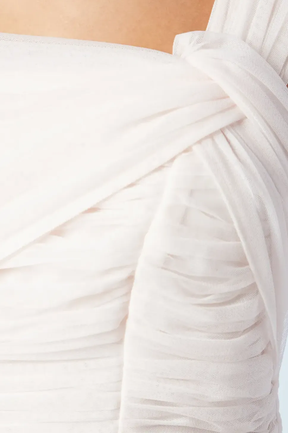One Shoulder Mesh Bridesmaids Dress