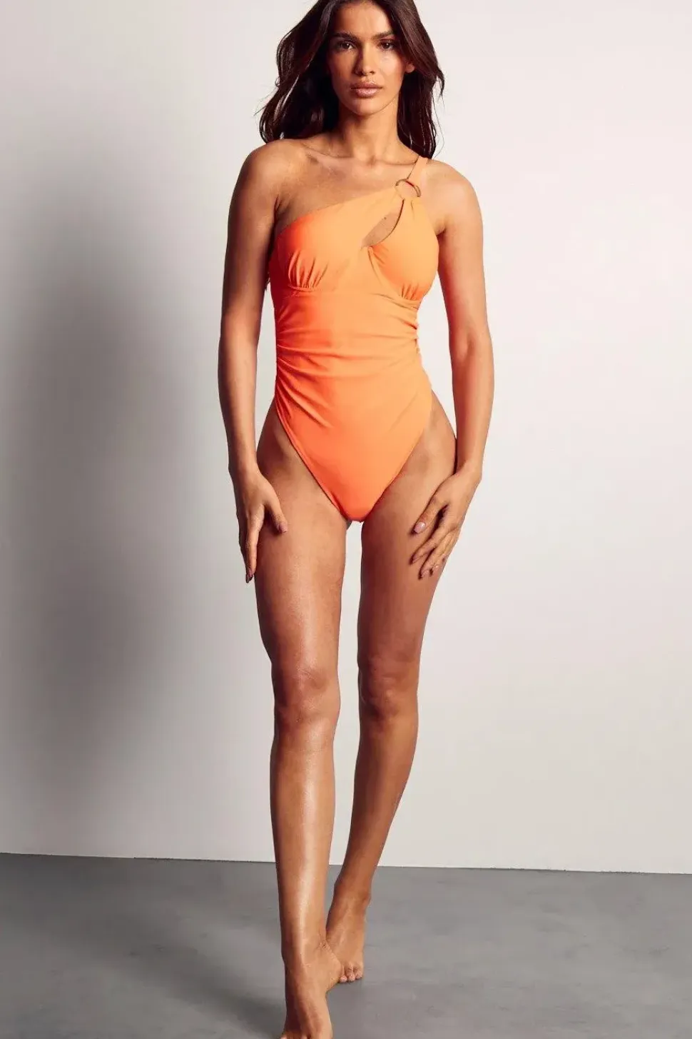 One Shoulder Ring Detail Swimsuit