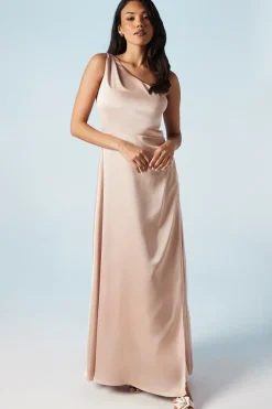 One Shoulder Satin Bridesmaids Dress