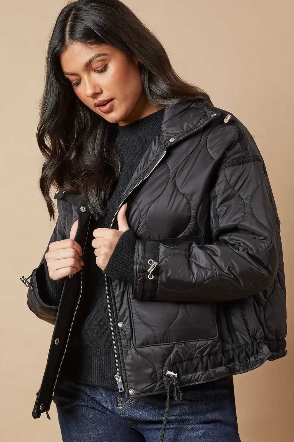Onion Quilted Popper Jacket