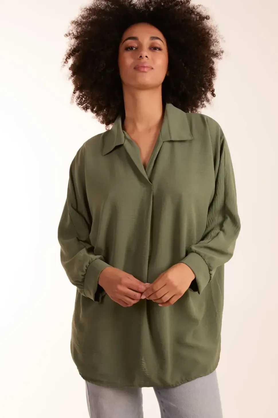 Open Collar Blouse