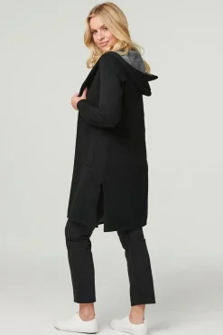 Open Front Hooded Longline Cardigan