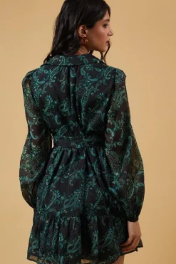 Organza Collared Mini Dress