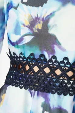 Organza Floral Bardot Midaxi Dress