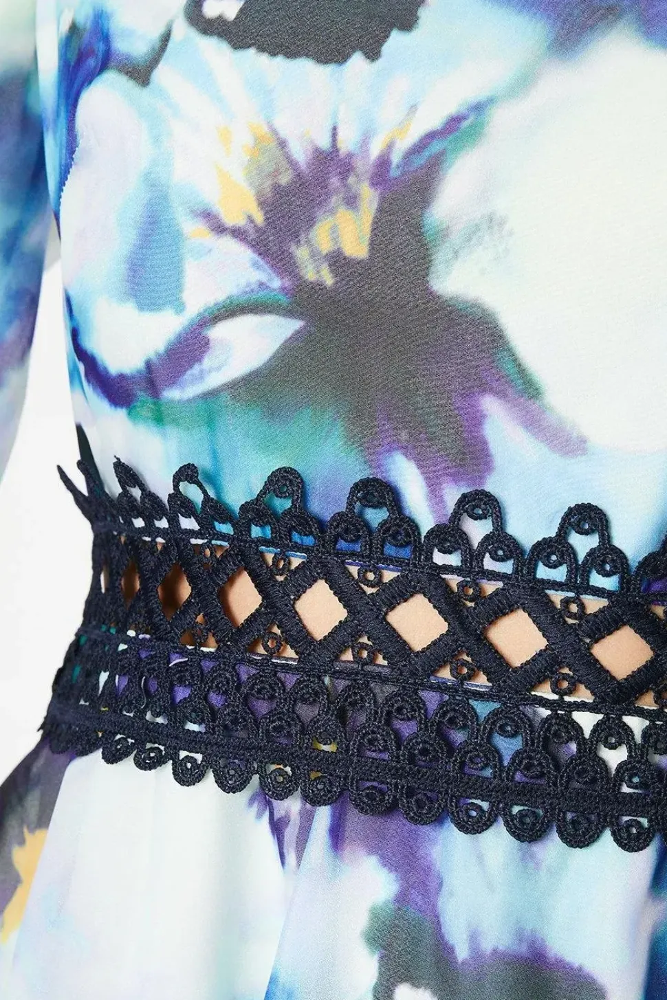 Organza Floral Bardot Midaxi Dress