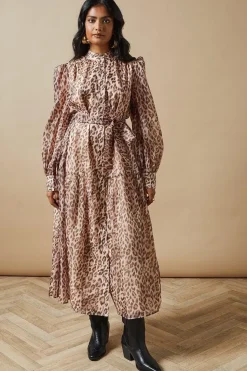 Organza Midi Shirt Dress