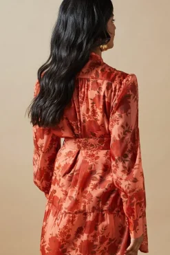Organza Mini Shirt Dress