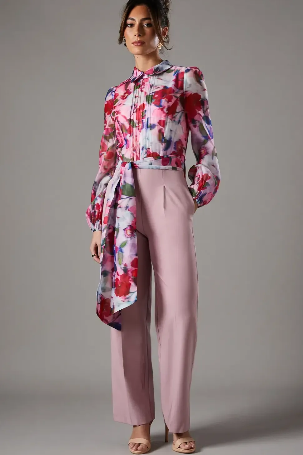 Organza Printed Bodice Jumpsuit