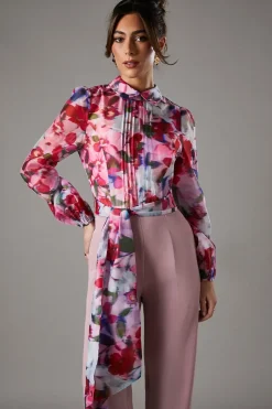Organza Printed Bodice Jumpsuit