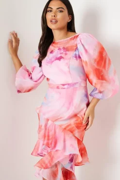 Organza Ruffle Tier Midi Dress