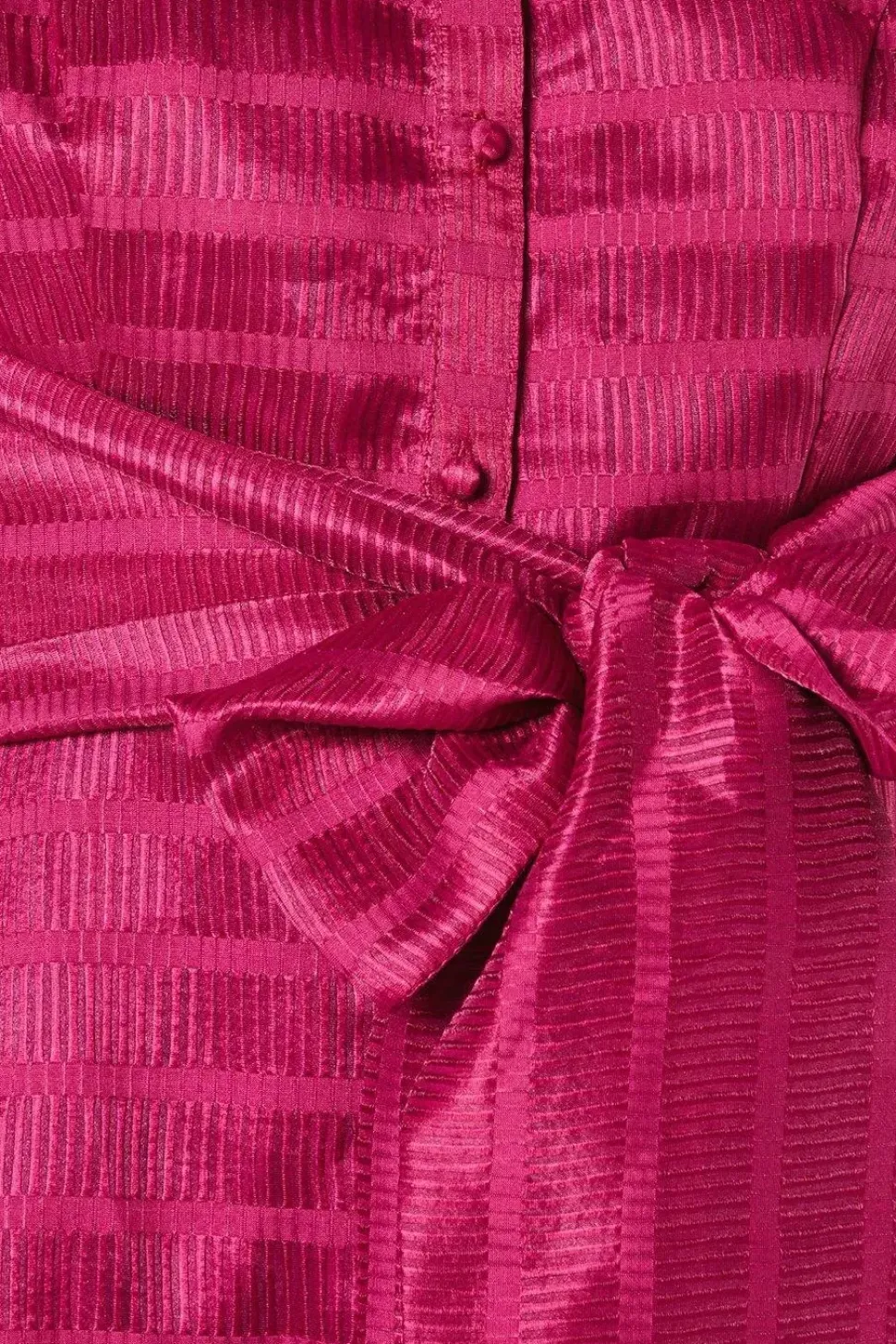Organza Short Sleeve Tie Waist Shirt Dress