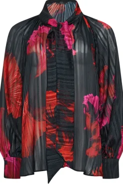 Oriental Floral Print Blouse