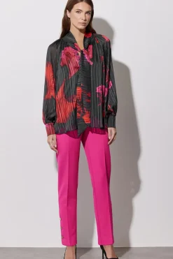 Oriental Floral Print Blouse