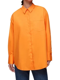Oversized Button Up Shirt-Plain