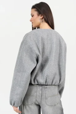 Oversized Cropped Bomber Style Jacket