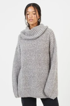 Oversized Fisherman Knit Roll Neck Jumper