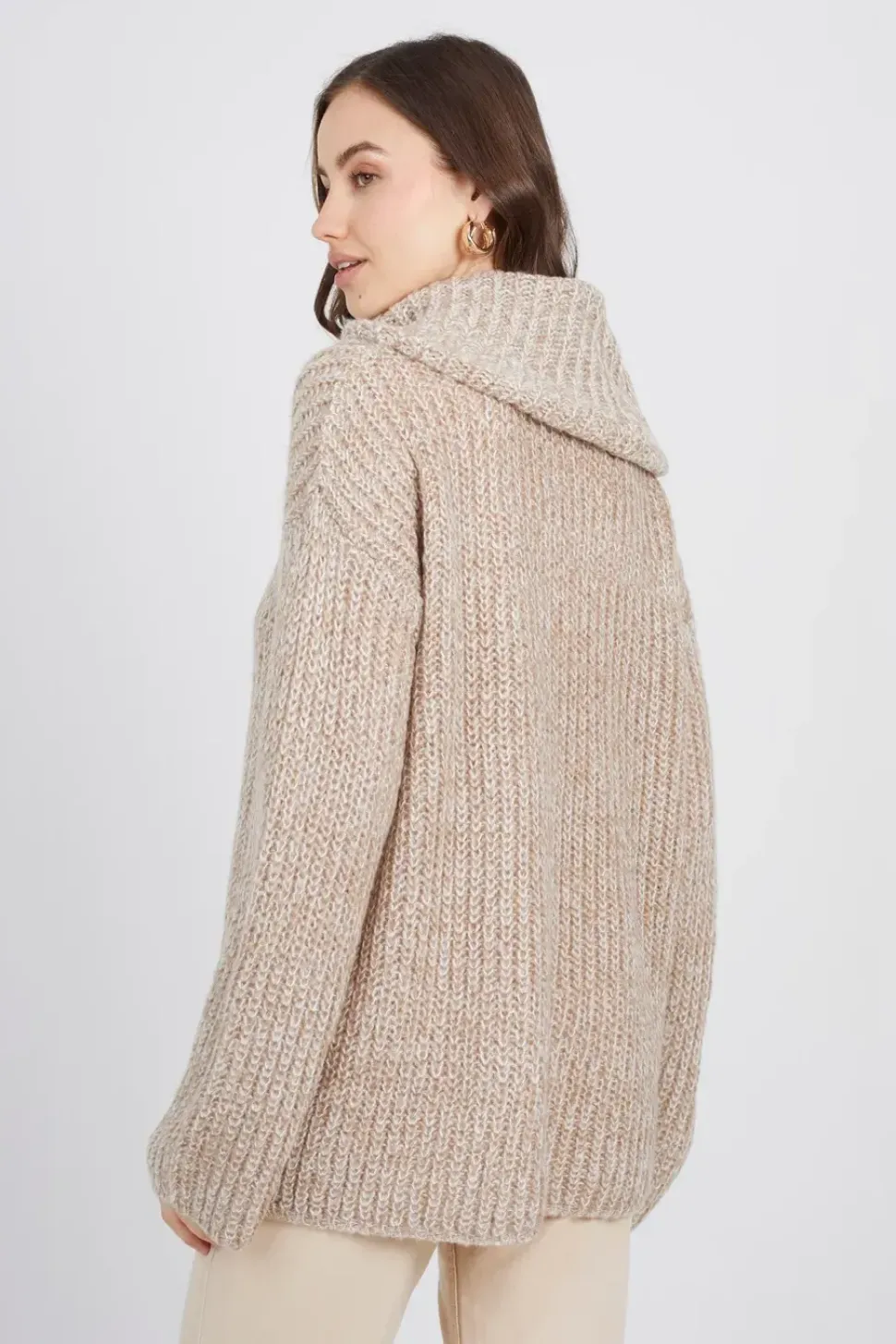 Oversized Fisherman Knit Roll Neck Jumper