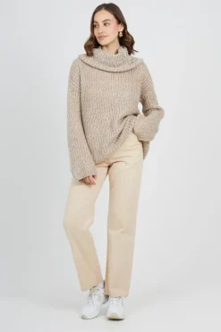 Oversized Fisherman Knit Roll Neck Jumper