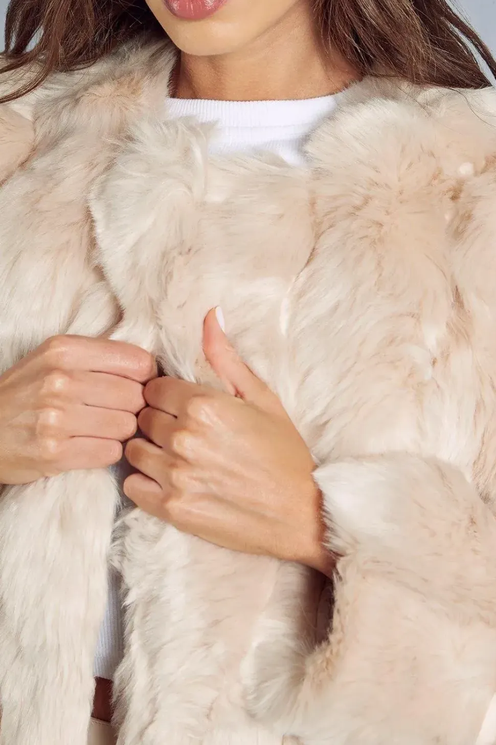Oversized Luxe Panelled Faux Fur Coat