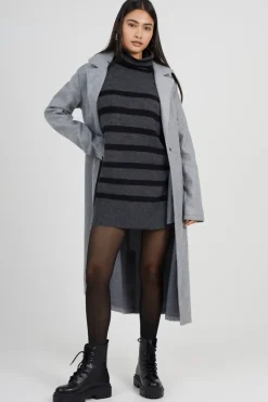 Oversized Striped Roll Neck Jumper