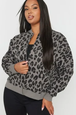 Oversized Sweat Bomber Jacket
