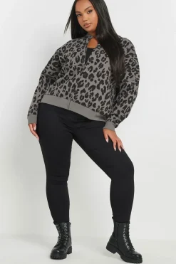 Oversized Sweat Bomber Jacket