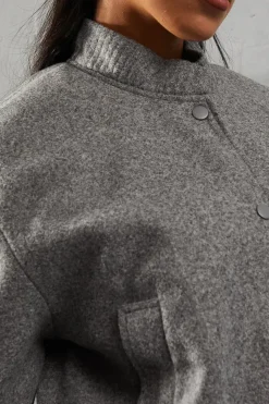 Oversized Wool Look Bomber Jacket
