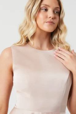 Overskirt Satin Bridesmaid Maxi Dress
