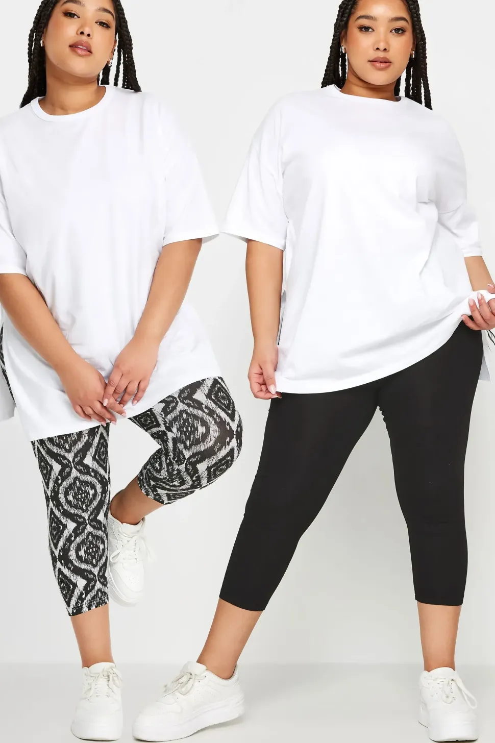 2 Pack Aztec Print Cropped Leggings