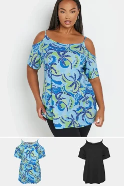 2 Pack Cold Shoulder Tops