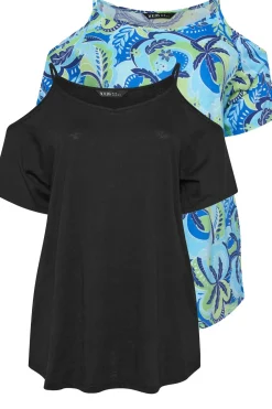 2 Pack Cold Shoulder Tops