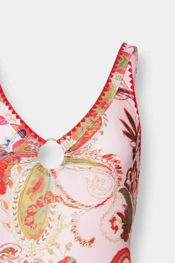 Paisley Crochet Trim Ring Swimsuit