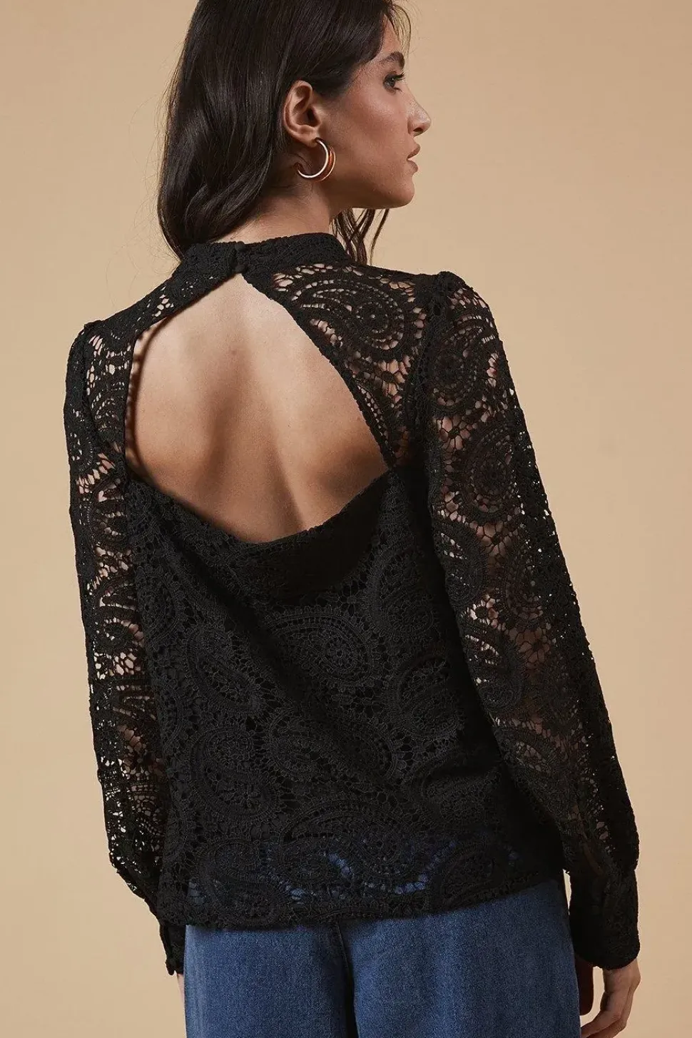 Paisley Lace High Neck Top