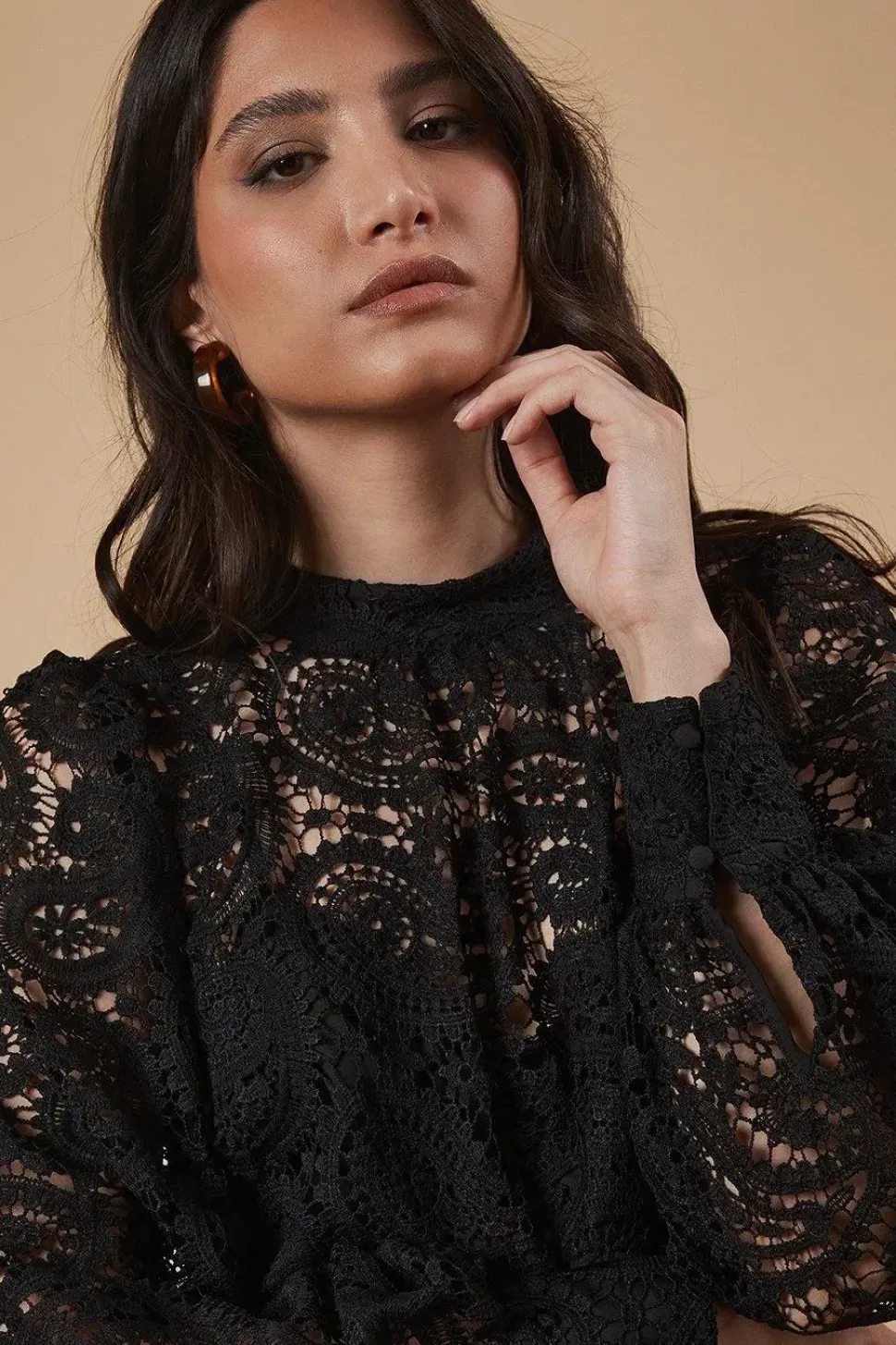 Paisley Lace High Neck Top