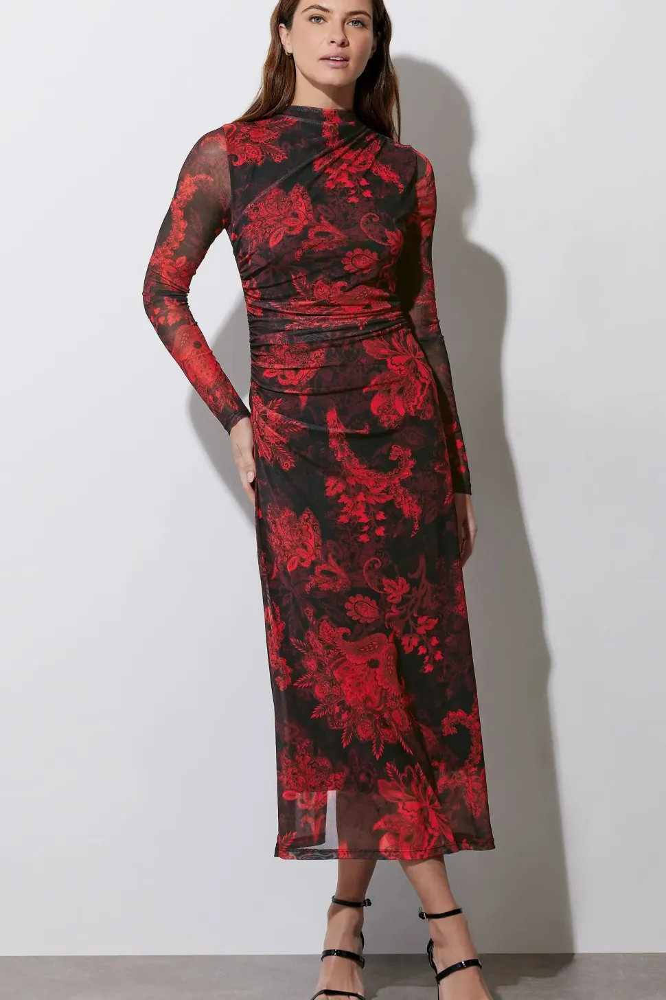 Paisley Mesh Maxi Dress
