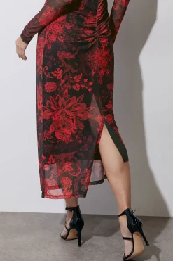 Paisley Mesh Maxi Dress