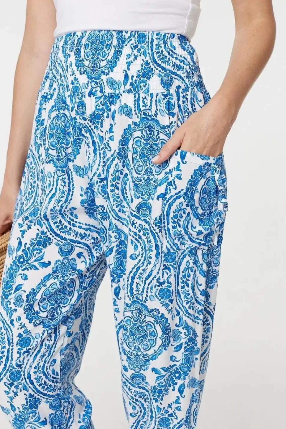 Paisley Print High Waist Harem Pants