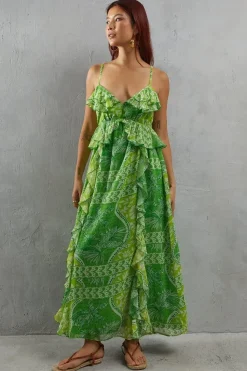 Paisley Ruffle Maxi Sundress