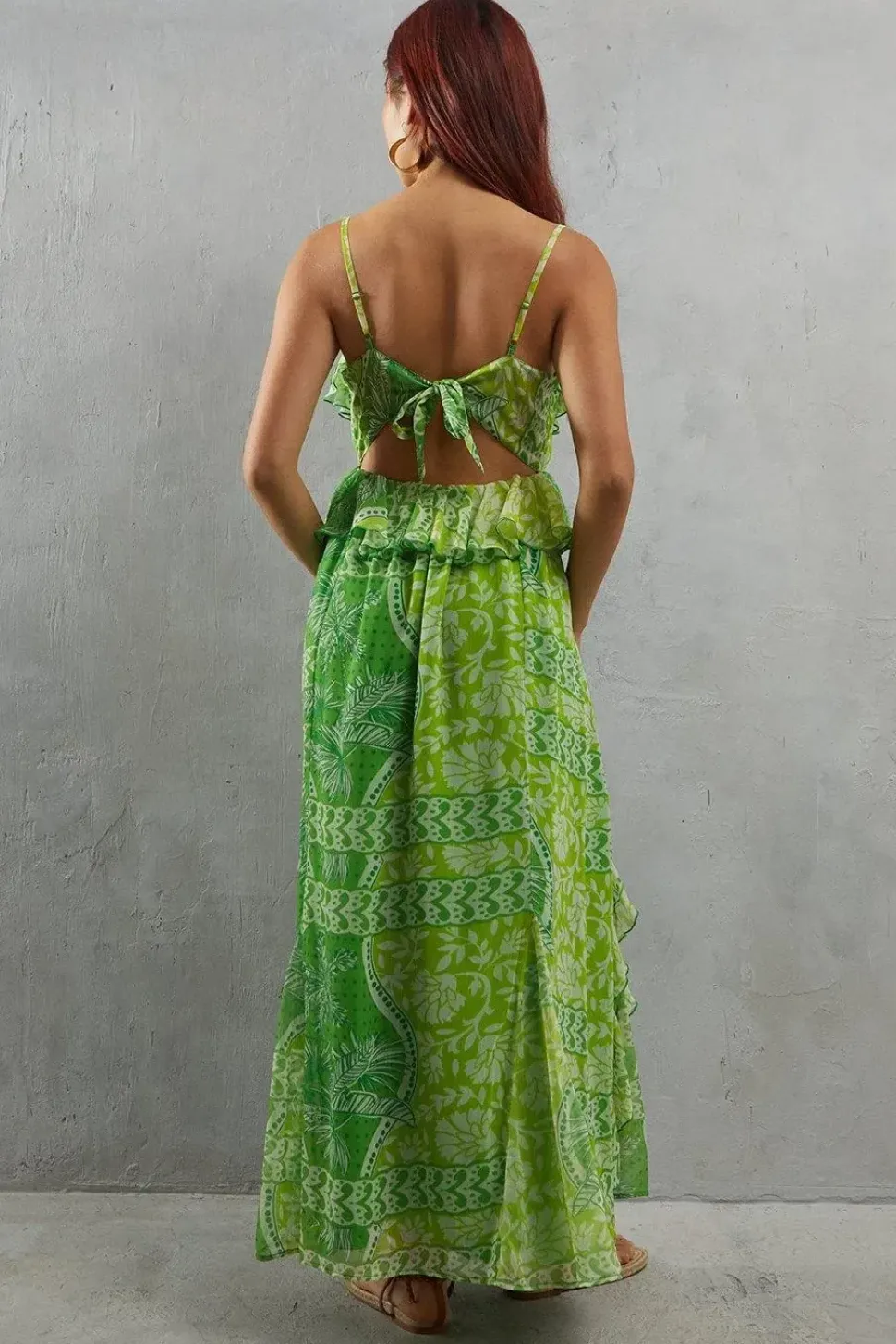 Paisley Ruffle Maxi Sundress