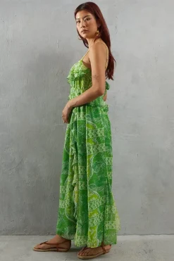 Paisley Ruffle Maxi Sundress