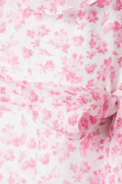 Paisley Ruffle Organza Maxi Dress