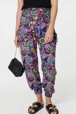 Paisley Tassel Pocket Harem Pants