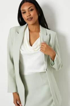 Panelled Long Line Single Breasted Blazer