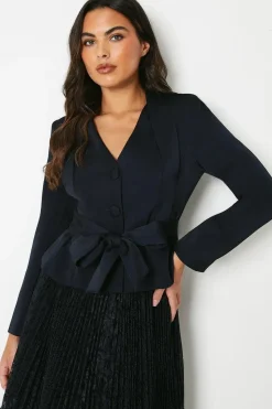 Panelled Tailored Blazer With Belt