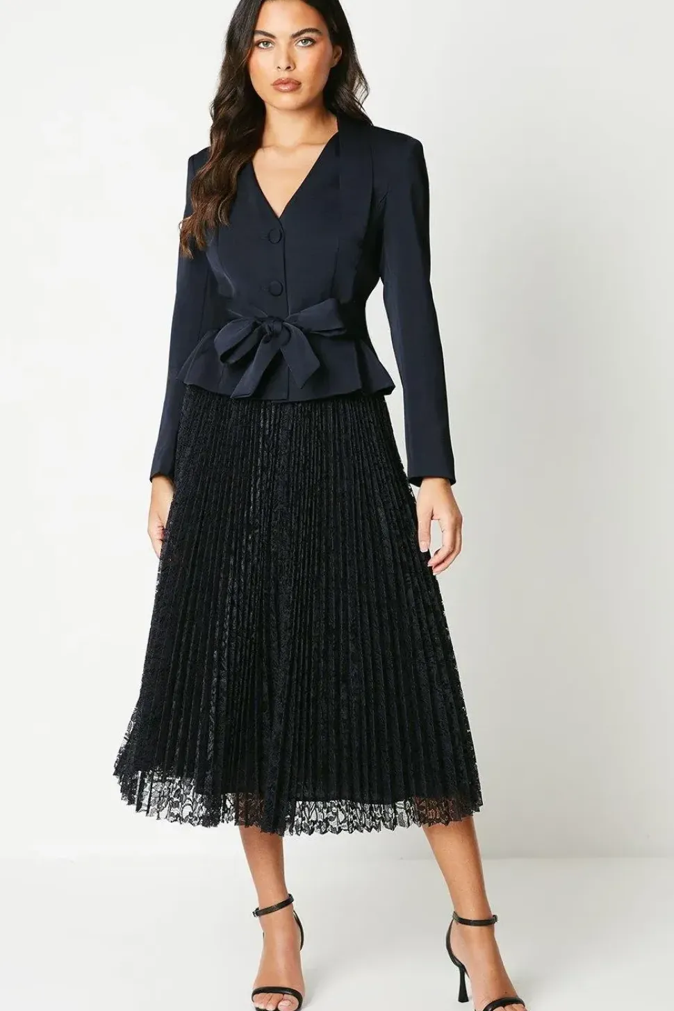 Panelled Tailored Blazer With Belt