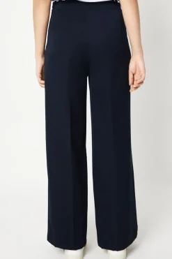 Panelled Waist Straight Leg Trousers