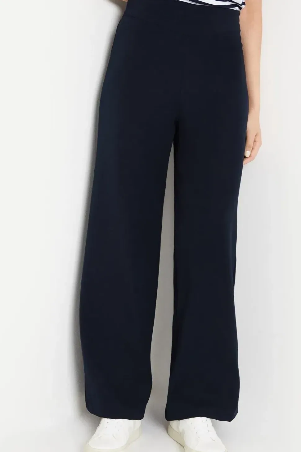 Panelled Waist Straight Leg Trousers